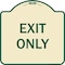 Signmission Designer Series Sign-Exit Only, Tan & Green Heavy-Gauge Aluminum, 18" H, 18" L, TG-1818-9844 A-DES-TG-1818-9844 - alternate 1